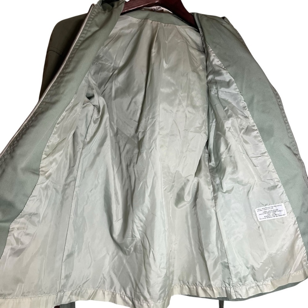 VTG 70s Montgomery Ward Utility Jacket Women Sz Small Green Hood Belt Safari 80s - Picture 5 of 15